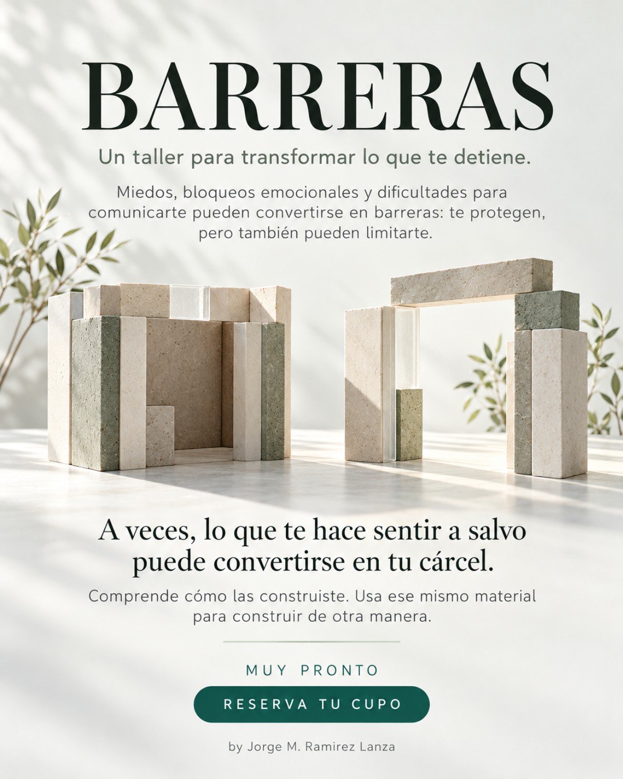 Los mismos bloques de piedra forman una pared cerrada y una puerta abierta: dos maneras de construir con el mismo material.